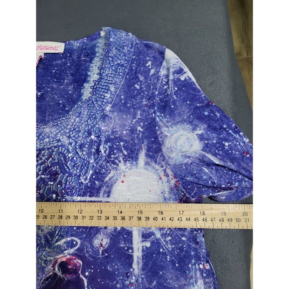 Leoma Lovegrove Women's Petite Medium Angels Artsy Top Purple Pink - Picture 5 of 8